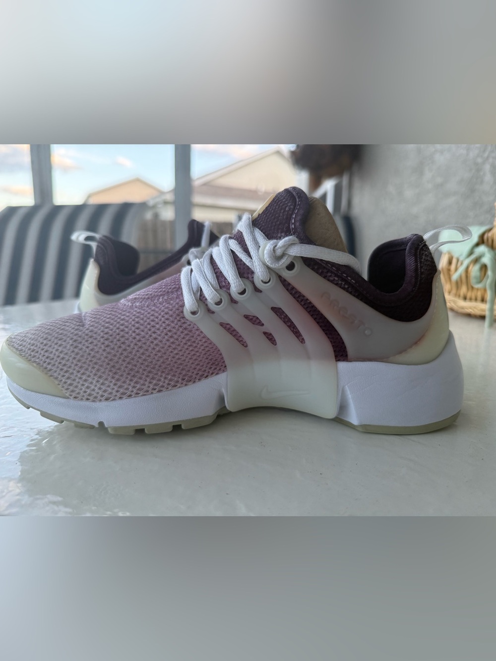 Nike Air Presto Purple White Sneakers Women US 8 EU 39 Comfortable Running 👟. - Picture 9 of 11
